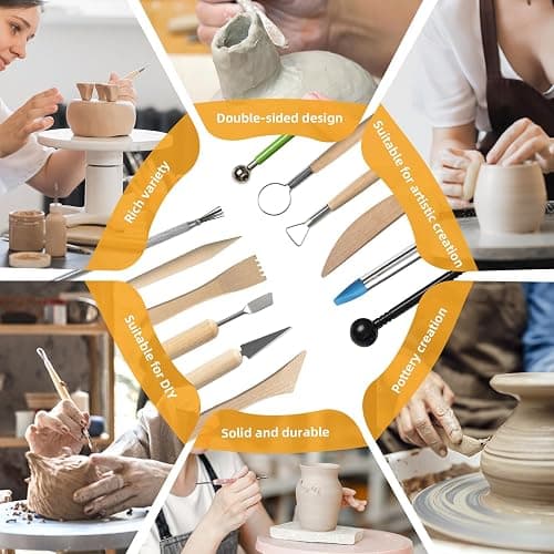 Leyclub 29 PCS Clay Tool, Clay Sculpting Tools Kit, Pottery Tools Can be Used for Stippling, Carving, Molding, and Shaping Clay Crafts, for Beginners, Hobbyists, Artists thumbnail 5