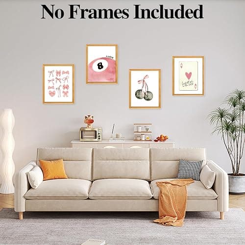 Cumnvulnt 4 Pcs Pink Wall Art, Coquette Room Decor Wall Prints Aesthetic, Preppy Pink Bows Posters for Girly College Apartment Decoration (8x10in, Unframed) thumbnail 4