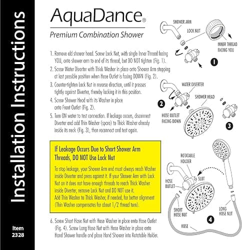AquaDance for California - 7" Premium High Pressure 3-Way Rainfall Combo for Best of Both Worlds - Enjoy Luxury 6-Setting Rain Showerhead and Hand Held Shower Separately or Together - Chrome Finish thumbnail 7