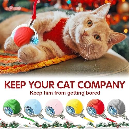 PETUPS Interactive Cat Toy, 2025 New Cat Toy for Indoor Cats, Intelligent Rolling Ball Toys, Kitten Toys for Bored Indoor Cats/Dogs (Pink) thumbnail 3