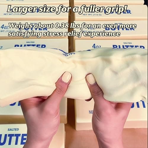 9.5 Inch Butter Squishy Toys, Large Super Soft Butter-Shaped Slow Rising Squishy, Sticky Butter Sticks Squeeze Toys, Realistic Food Squishies Fidget Toys for Decompression Anxiety Relaxation (1 Pcs) thumbnail 4