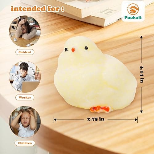 1pcs Handmade Chick Squeeze Toys Ultra Soft Squishy Fidget Toys Silicone Squishies Toys for Stress Relief ( Chicken ) thumbnail 2