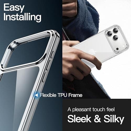 JETech 5 in 1 Clear Back Bumper Case for iPhone 18 Pro Max, Clear | Anti-Yellowing, 2 Tempered Glass Screen Protectors, 2 Camera Lens Protectors, Shockproof Protection thumbnail 4