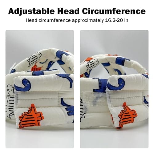 Baby Head Protector for Crawling Walking, Baby Helmet Adjustable No Bumps and Soft Cushion, Infant Safety Cap for Kid Learning to Walk thumbnail 3