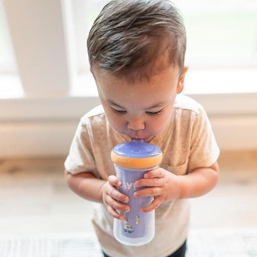 The First Years Bluey Insulated Straw Cup - Bluey Sippy Cups with Straw - Kids Water Bottles - 9 Oz - 2 Count - Ages 9 Months and Up thumbnail 4
