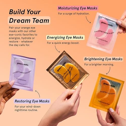 grace & stella New Brightening Eye Patches for Dark Circles (24 Pairs) - Vitamin C Under Eye Patches for Puffiness - Perfect Gifts for Women & Morning Skin Care Routine, Vegan Under Eye Mask thumbnail 6