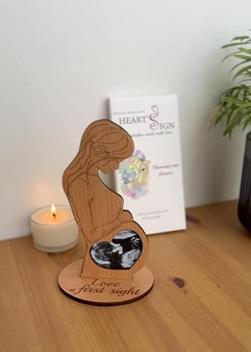 Heart's Sign Sonogram Picture Frame - Pregnancy Gifts | Pregnant Wife Gift | Ultrasound Photo Frame, Gift for Expecting Moms, Gifts for Pregnant Women, Mom to be Gifts, Mothers Day Gift thumbnail 2