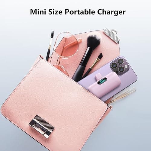 Mini Portable Charger USB C Power Bank,Upgraded 5000mAh PD Fast Charging Battery Pack Built-in USB-C Connector Travel Essential for iPhone17/17Pro/17Pro Max/Air/16 Plus/16Pro Max/15 Series,Android etc thumbnail 3