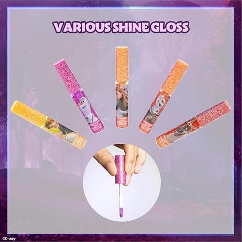 Disney Frozen 12 Piece Plant Based Lip Gloss, Girls Party Favors, First Makeup Set for Girl, Perfect for Parties, Sleepovers, and Birthday Gifts, Elsa and Anna, Ages 3+, by Townley Girl thumbnail 6