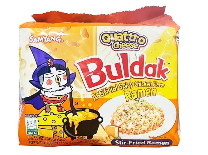 Samyang Quattro Cheese Flavor Buldak Ramen Pack of 5 - Image 1