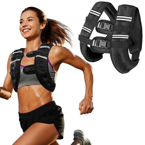 Zikopomi Weighted Vest Woman Man, 6lb/8lb/12lb/16lb/20lb/25lb/30lb Weight Vest with Reflective Stripes for Workout, Strength Training, Running, Fitness, Muscle Building, Weight Loss, Rucking Vest - Image 1