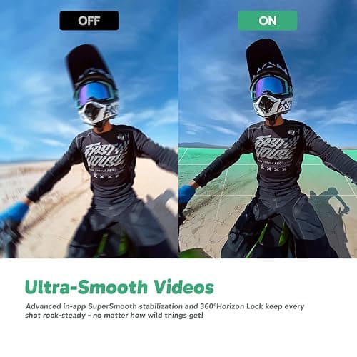 AKASO 360 Weatherproof 360° Action Camera - 5.7K 360 Video with 1/2" 48MP Sensors, 72MP 360 Photo, 360-SuperSmooth, 2.29" Touchscreen, Invisible Selfie Stick Effect, 360° Horizon Lock, AI Tracking thumbnail 3