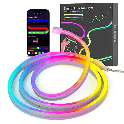 Kangtaixin 3.3FT/1M LED Neon Rope Lights, RGB LED Strip Lights App Control, Music Syncing, LED Neon Lights Strip Flexible DIY Design for Bedroom, Living, Gaming, Kitchen, Indoor, Party Decoration - Image 1