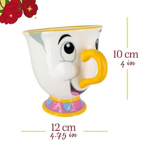 Tazza Chip La Bella e la Bestia Dipinta a Mano, Aggiungi al Set da Tè o alla Collezione Disney thumbnail 3