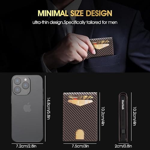 HORHUB Card Wallet for Men, 2-in-1 Detachable Pop-up Wallet+ Magsafe Wallet, Cash and Credit Card Slots，Aluminum RFID Blocking Minimalist Wallet, Front Pocket Wallet mens gifts thumbnail 6