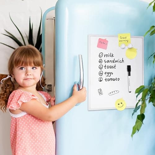 Amazon Basics Small Dry Erase Whiteboard, Magnetic Whiteboard with Marker and Magnets, 27.94 cm x 35.56 cm, Aluminum Frame thumbnail 2
