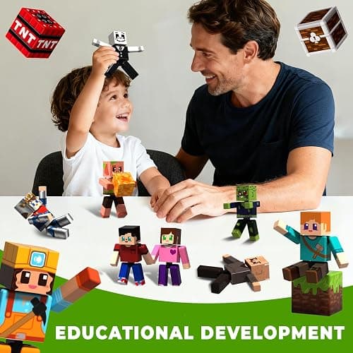 Magnevia 20 Pcs Magnetic Action Figures Playset, Magnetic Building Block Toys with Magnetic Cubes, 360° Rotating Arms and Legs, Creative Play Set for Kids 6+, Birthday Gifts for Boys Girls thumbnail 6