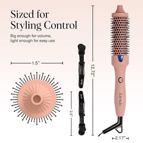 Kitsch Thermal Round Brush – Heated Round Brush For Blowout Look – 1.5”/38 mm Ceramic Barrel, Blow Out Brushes Tool For Volume & Shine for All Hair Types, Frizz-Reducing Ceramic Tourmaline, Terracotta thumbnail 5