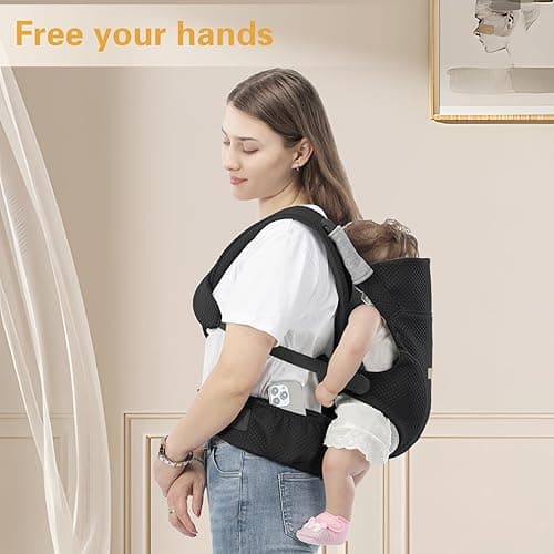 YSSKTC Baby Carrier Newborn to Toddlers - Ergonomic Adjustable Soft Breathable Comfort Infant Carrier for 7-35lbs, Enhanced Support, Easier to Wear - Blue thumbnail 2