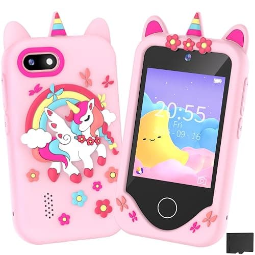 Kids Smart Phone for Girls Gifts - Toddler Christmas Birthday Gift for Age 3 4 5 6 Year Old, Kids Cell Phone Toy with 2.8” Touchscreen, Dual Cameras, Learning, Play Games, Video Player with 32 GB Card - Image 1