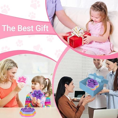 Big Taba Squishy Cat Paw Fidget Toy, Squishies Squeeze Toys for Girls 4-8, Ultra-Soft Sticky Sensory Toy Party Favors for Kids 8-12, Autism Stress Relief (Purple) thumbnail 8
