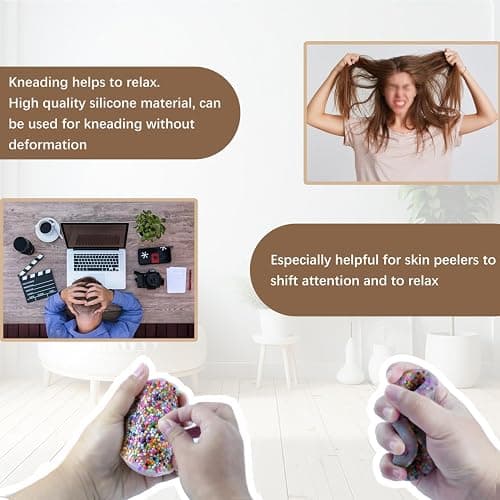 PEIJIIU 2 pcs Multicolored Silicone Skin Picking Fidget Pads, Sensory Picky Pad for Skin Pickers, Dermatillomania, Trichotillomania (3.2'') thumbnail 4