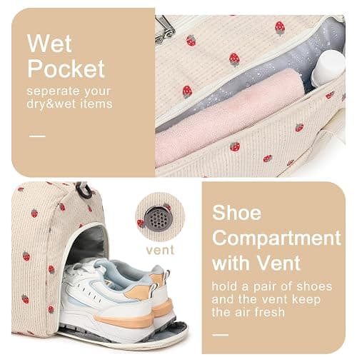 BLUBOON Duffle Bag Girls Kids Cute Gym Bag with Shoes Compartment & Wet Separation Waterproof Sports Overnight Travel Bag thumbnail 6