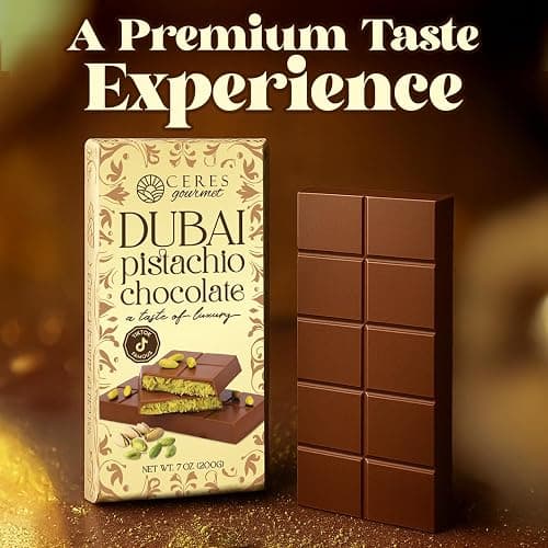 Dubai Crispy Knafeh Chocolate Pistachio Bar 7oz | Famous Dubai Kunafa Pistachio Chocolate Bar | Crispy Kunafe with Pistachio Paste | Gourmet Dessert Gift thumbnail 5