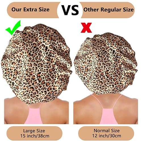 3PCS Extra Large Satin Bonnets for Sleeping, Hair Bonnets for Black Women Braids Curly Hair, C thumbnail 3