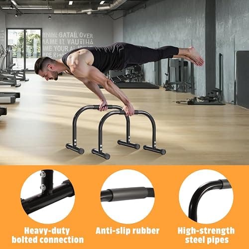 AmazeFan Parallettes Bars, High Steel Push Up Bar Strength Training For Handstands, Calisthenics Bars & Dip Bars, Calisthenic, Push Up Stands Handle for Floor Workouts Calisthenics Equipment ﻿ thumbnail 4