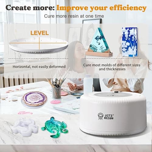 LET'S RESIN Curing Machine for Resin - 3 Hours Auto Dryer With Large Tray, One-Button Setting, No Deformation Quick Supplies for DIY, Silicone Molds, 3D Silicone Molds thumbnail 3