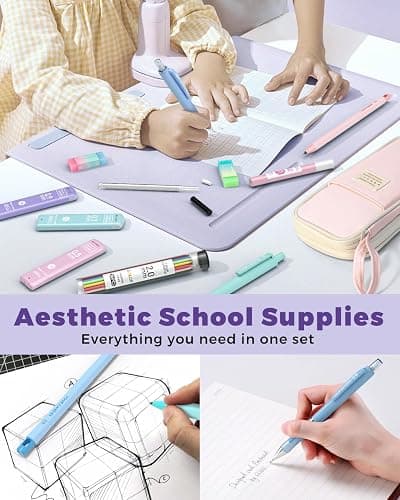 Four Candies 36PCS Aesthetic School Supplies, Mechanical Pencils 0.5mm, 0.7mm, 0.9mm & 2.0mm with 624PCS Lead Refills, Cute Mechanical Pencils for Writing, Drawing & Drafting (Pink) thumbnail 7