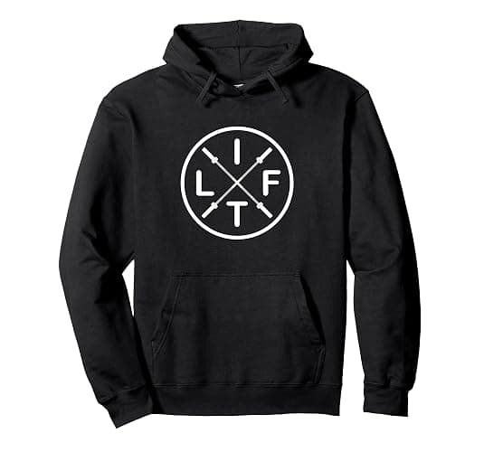 LIFT Weightlifting Hoodie Sweatshirt Fitness Barbells Gym Pullover Hoodie - Image 1