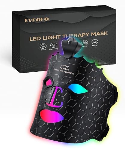 EVFOFO Red Light Therapy Mask for Face, 7 Colors LED Face Mask Light Therapy At Home, Led Face Mask Light Therapy, Black thumbnail 9