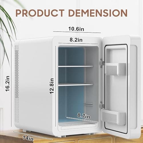 Kikihuose 20L Skincare Fridge with Mirror & LED Lighting, 3-Mode Dimmable, Cooler & Warmer with Drip Tray for Makeup, Cosmetic, Beauty, Mini Beauty Fridge for Bedroom, Vanity, Car & Home Use thumbnail 2