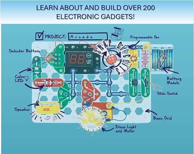 Snap Circuits “Arcade”, Electronics Exploration Kit, Stem Activities for Ages 8+, Full Color Project Manual (SCA-200) thumbnail 5