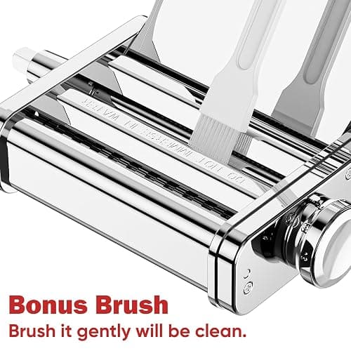 3 in 1 Pasta Attachment for KitchenAid Stand Mixer, All Metal Pasta Maker KitchenAid Attachment, Pasta Sheet Roller, Spaghetti Cutter, Fettuccine Cutter Maker Accessories and Cleaning Brush by Gvode thumbnail 5