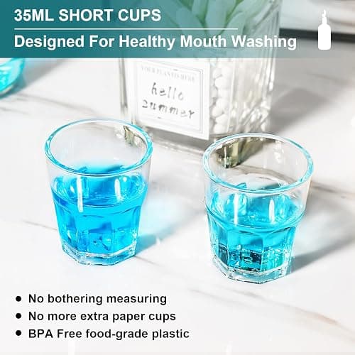TOLDATLI Mouthwash Dispenser for Bathroom, 1 Pack Glass Mouth Wash Container with Cup, 17 Fl Oz Mouthwash Decanter Bottle Set, Refillable Mouthwash Pump Dispenser thumbnail 7