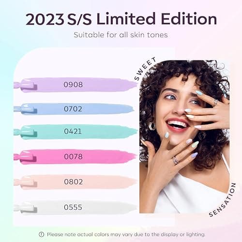 Modelones Gel Nail Polish 6 Colors Pastel Pink Blue Gel Polish Set Soak Off Purple Nude Nail Gel Nail Art DIY Manicure Salon and Home for Women thumbnail 3