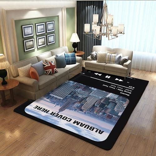WOBAGMEN Custom Rug Music Decor Area Rug for Bedroom Living Room with Your Favorite Album or Song, Non-Slip Floor Mat Carpet Home Decor Rugs, Gift for Music Lovers thumbnail 7