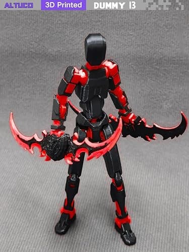 altuco T13 Action Figure for Kids,3D Printed Titan 13 Figure with Multiple Accessories,Dummy 13 Desktop Decorative Toy(Black-red) thumbnail 5