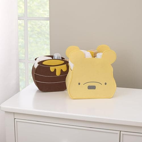 NoJo Disney Winnie The Pooh and Hunny Pot Yellow and Brown Two Piece Felt Storage Caddy - 1 Large, 1 Small thumbnail 5