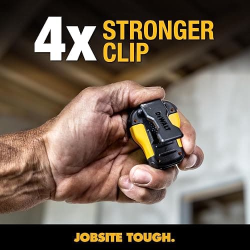 DEWALT Wearable Bluetooth Speaker (Updated Version), Clip-On Wireless Jobsite Pro Water-Resistant Portable Speaker (Non-Magnetic), Built-in Mic for Hands-Free Music/Calls, Bluetooth Speaker (Yellow) thumbnail 2