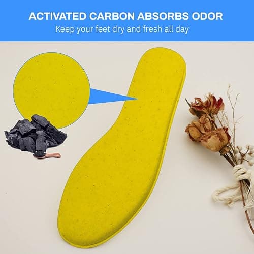 Memory Foam Insoles for Women, Replacement Shoe Inserts for Work Boot, Running Shoes, Hiking Shoes, Sneaker, Cushion Shoe Insoles Shock Absorbing for Foot Pain Relief, Comfort Inner Soles Black US 8 thumbnail 4