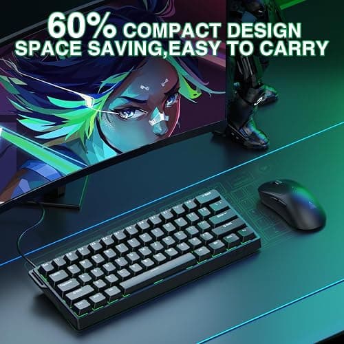 Aula WIN60 HE - 60% Mechanical Gaming Keyboard Wired, Magnetic Switch Hot Swappable, Adjustable Actuation Rapid Trigger Mode, 8000 Hz Polling Rate, RGB Small Keyboard 60 Percent Compact Design for PC thumbnail 3