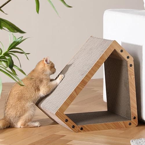 FUKUMARU Cat Scratcher House, Cozy Cardboard Design, Safe and Secure for Kittens, Eco-Friendly, 16.14 in Bevelled Surface, Maximum Load Capacity 22 Lbs thumbnail 4