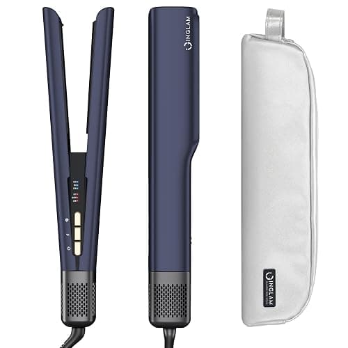 IG INGLAM Air Straightener, Style from Wet Hair, 2.2" Hair Dryer Straightener, 200M Negative Ionic, One-Step Air Straight for Medium and Long Length(14"-30"), Prussian Blue - Image 1