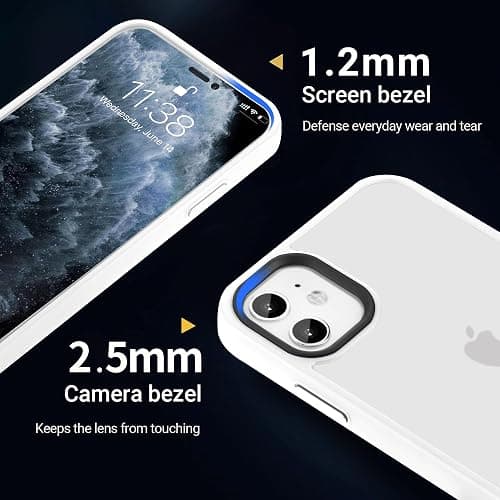 Yriklso for iPhone 11 Phone Case, Shockproof, Military Grade Drop Protection, Protective Hard Back Slim Translucent Case for iPhone 11 6.1'', White thumbnail 5