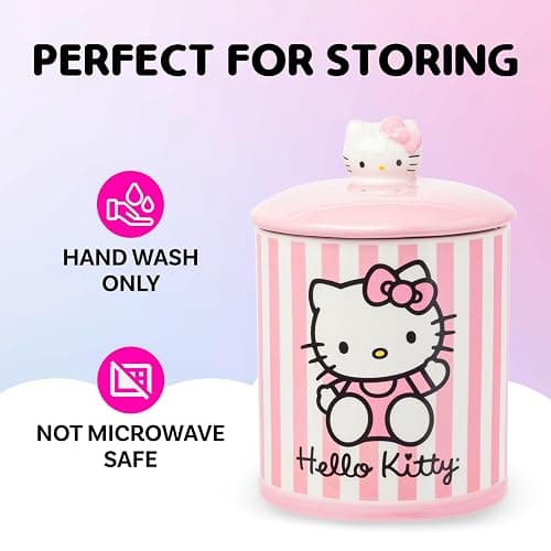 Silver Buffalo Sanrio Hello Kitty Pink Ceramic Cookie Snack Jar (Medium) thumbnail 4