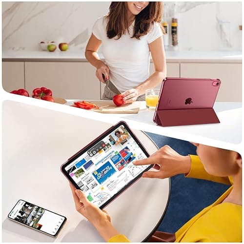 FINTIE Ultra Slim Case for iPad (A16) 11th Generation 11 Inch 2025 / iPad 10th Generation 10.9 Inch 2022 - Frosted Back Shell with Fold-back Stand and Auto Wake/Sleep, Burgundy thumbnail 8